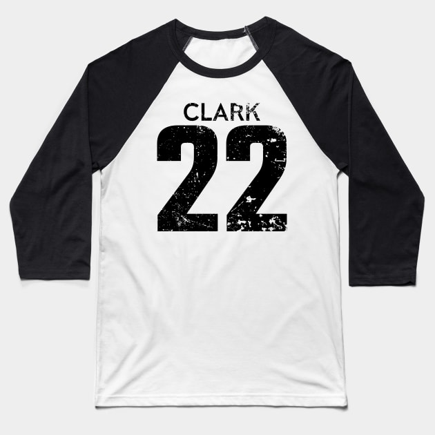 Caitlin Clark Black Distressed Jersey Number 22 Baseball T-Shirt by itsMePopoi